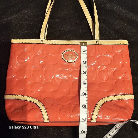 Coach F48166 PEYTON EMBOSSED PATENT TOP HANDLE TOTE - Picture 8 of 16